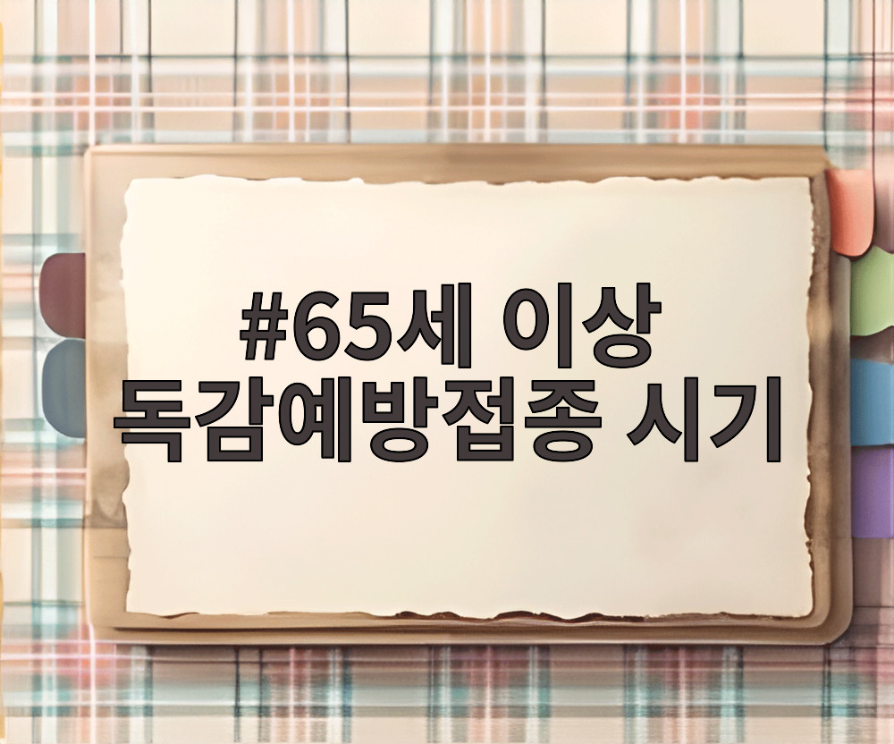 65세 이상 독감예방접종 시기