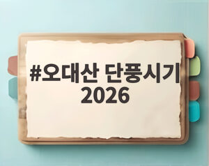 오대산 단풍시기 2026
