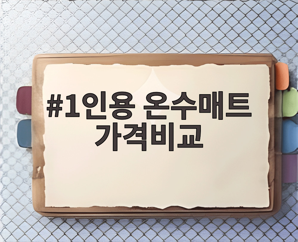 1인용 온수매트 가격비교