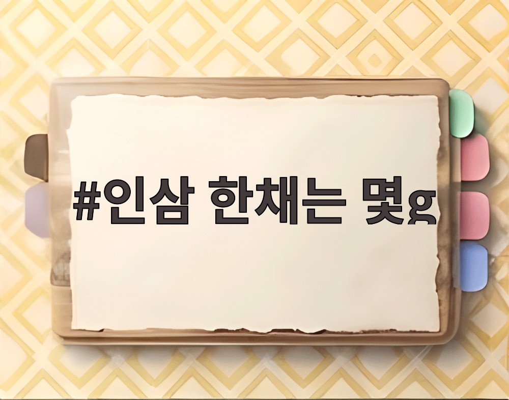 인삼 한채는 몇g