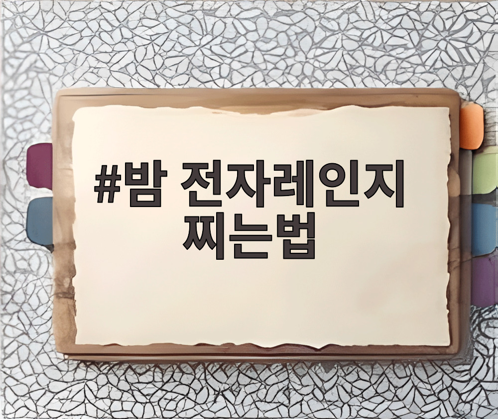 밤 전자레인지 찌는법