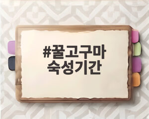 꿀고구마 숙성기간