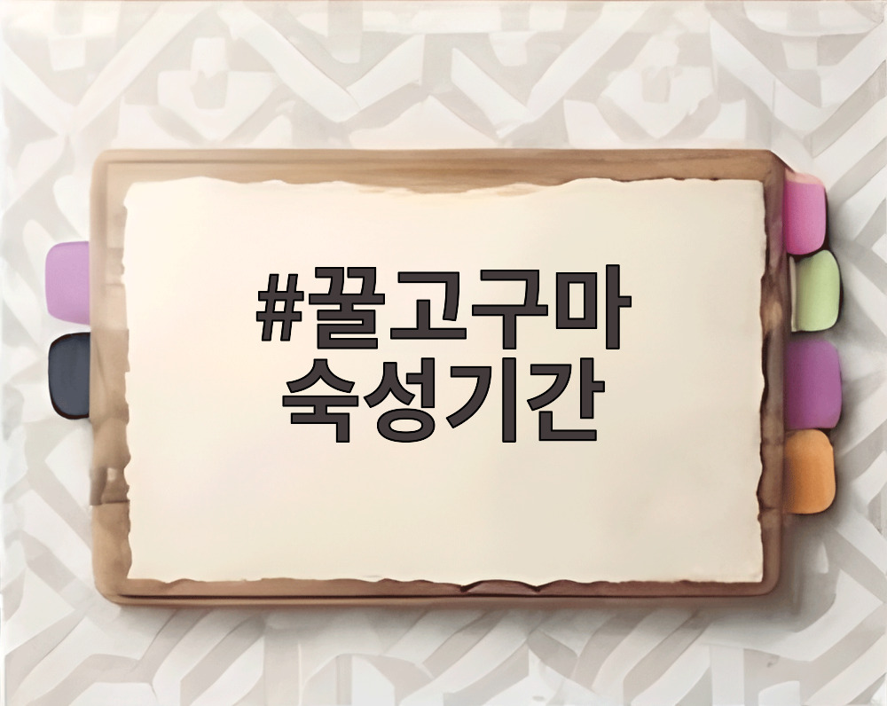 꿀고구마 숙성기간