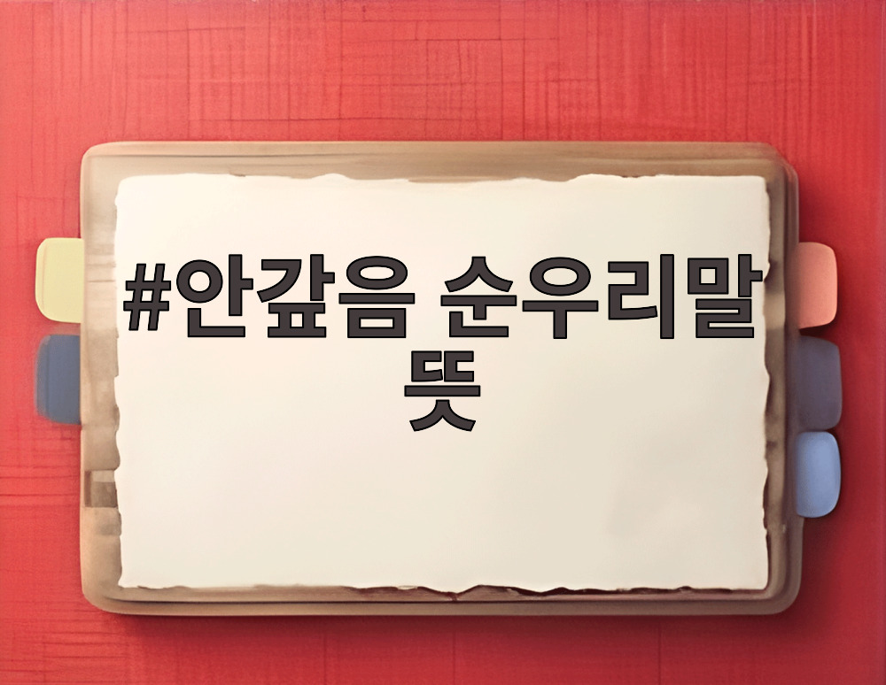 안갚음 순우리말 뜻