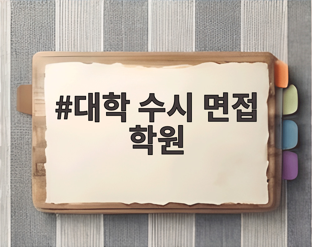 대학 수시 면접 학원