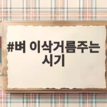 벼 이삭거름주는 시기 이삭이 튼실하게 차는 비료 주는 법 벼 이삭거름주는 시기