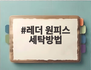 레더 원피스 세탁방법