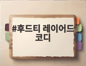 후드티 레이어드 코디