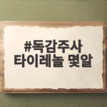 독감주사 타이레놀 몇알 먹어야 할까 열날때 복용법 독감주사 타이레놀 몇알