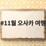 11월 오사카 여행 날씨와 옷차림 준비물 총정리 11월 오사카 여행