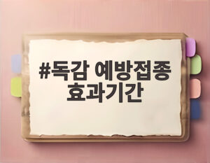 독감 예방접종 효과기간