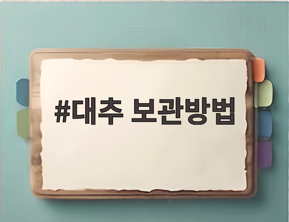 대추 보관방법