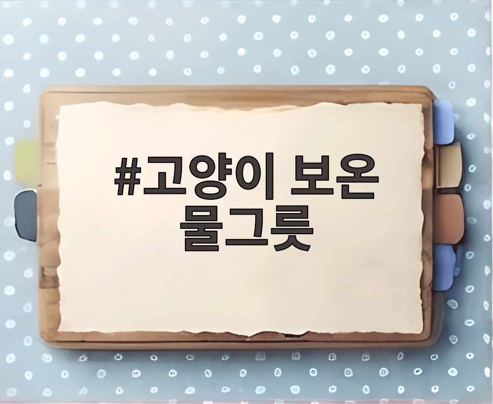 고양이 보온 물그릇