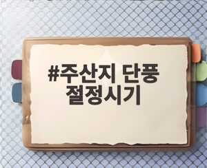주산지 단풍 절정시기