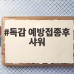 독감 예방접종후 샤워