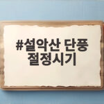 설악산 단풍 절정시기 10월 17일부터 25일 사이에 만나려면 설악산 단풍 절정시기