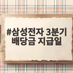 삼성전자 3분기 배당금 지급일 11월에 받는 법 총정리 삼성전자 3분기 배당금 지급일