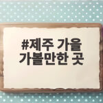 제주 가을 가볼만한 곳 10월 축제와 억새 명소 한눈에 보기 제주 가을 가볼만한 곳