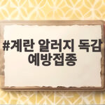 계란 알러지 독감 예방접종