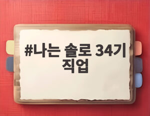 나는 솔로 34기 직업