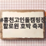 홍천고인돌캠핑장 할로윈 호박 축제 2026년 마지막 주말 일정과 준비물 홍천고인돌캠핑장 할로윈 호박 축제