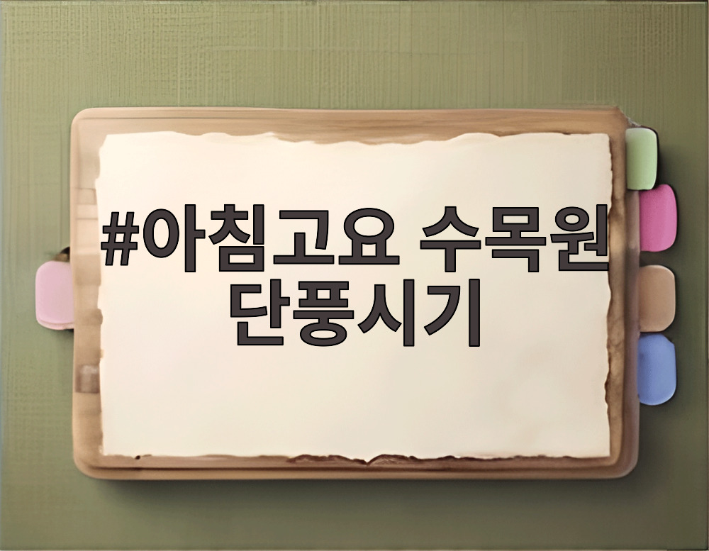아침고요 수목원 단풍시기
