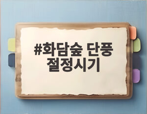 화담숲 단풍 절정시기