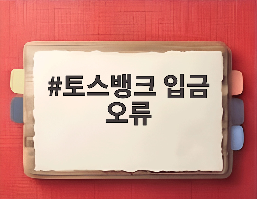 토스뱅크 입금 오류