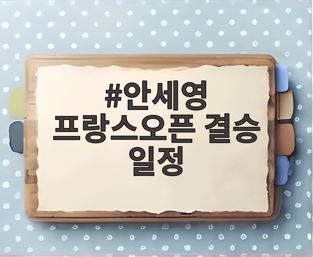 안세영 프랑스오픈 결승 일정