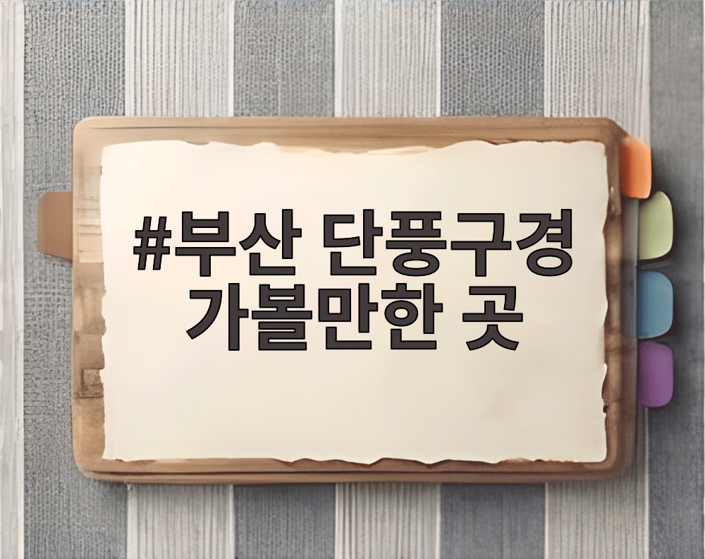 부산 단풍구경 가볼만한 곳