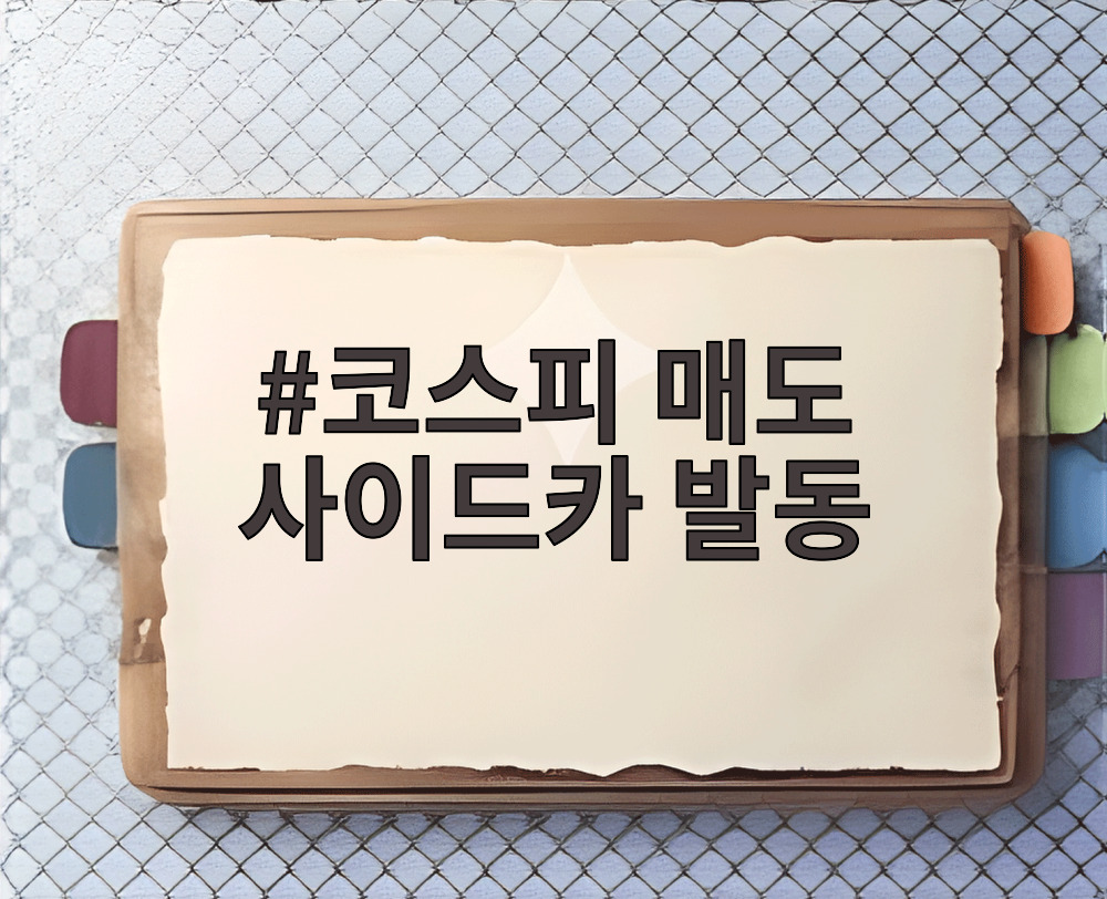 코스피 매도 사이드카 발동